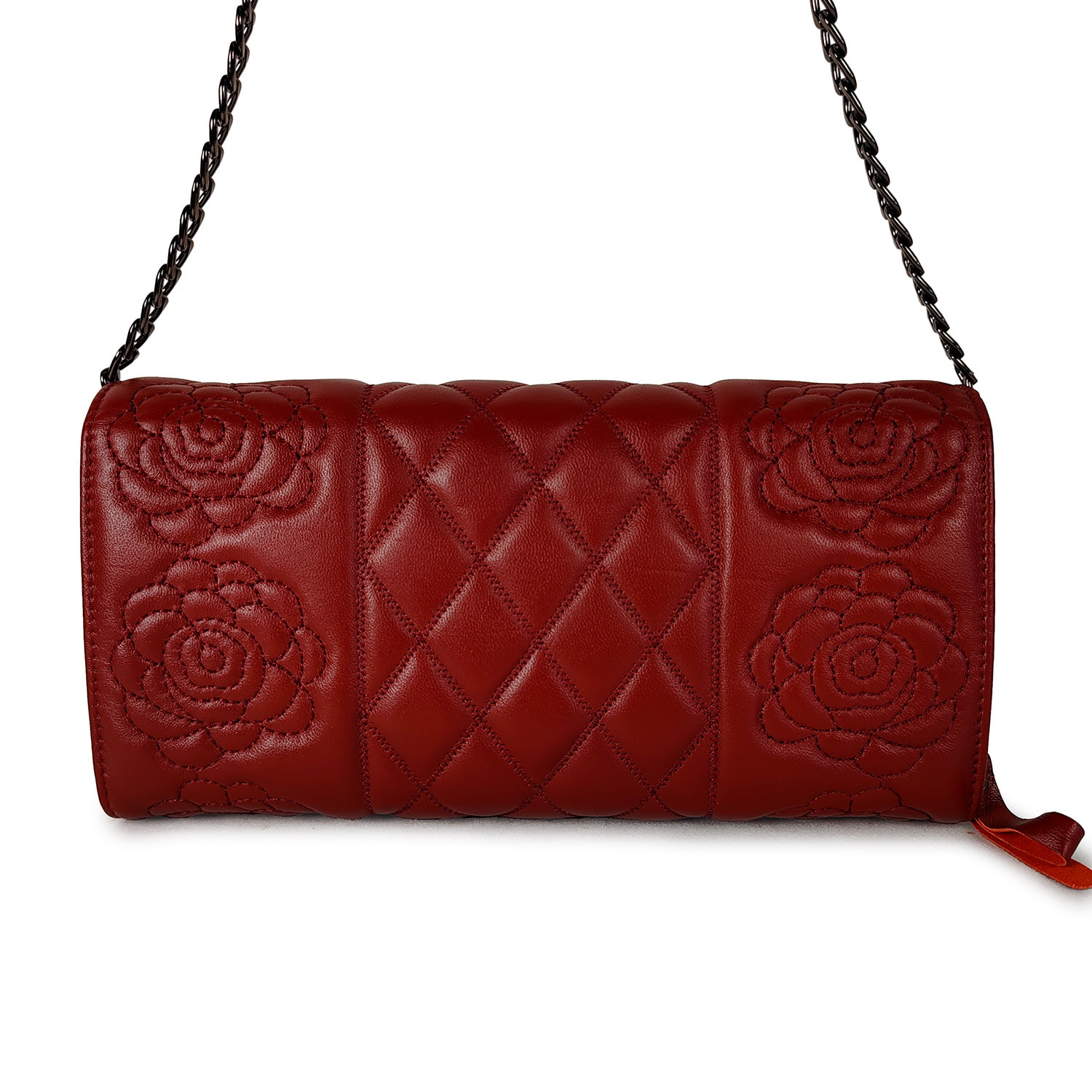 Borsa Donna in vera pelle Made in Italy colore Rosso dimensioni cm 25x13x3