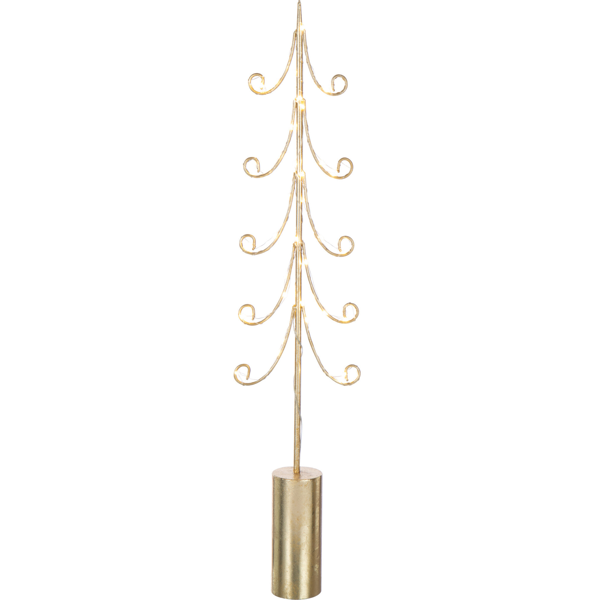 J-Line décoration Arbre Base Cylindre - fer - or - large - 2 pcs - LED