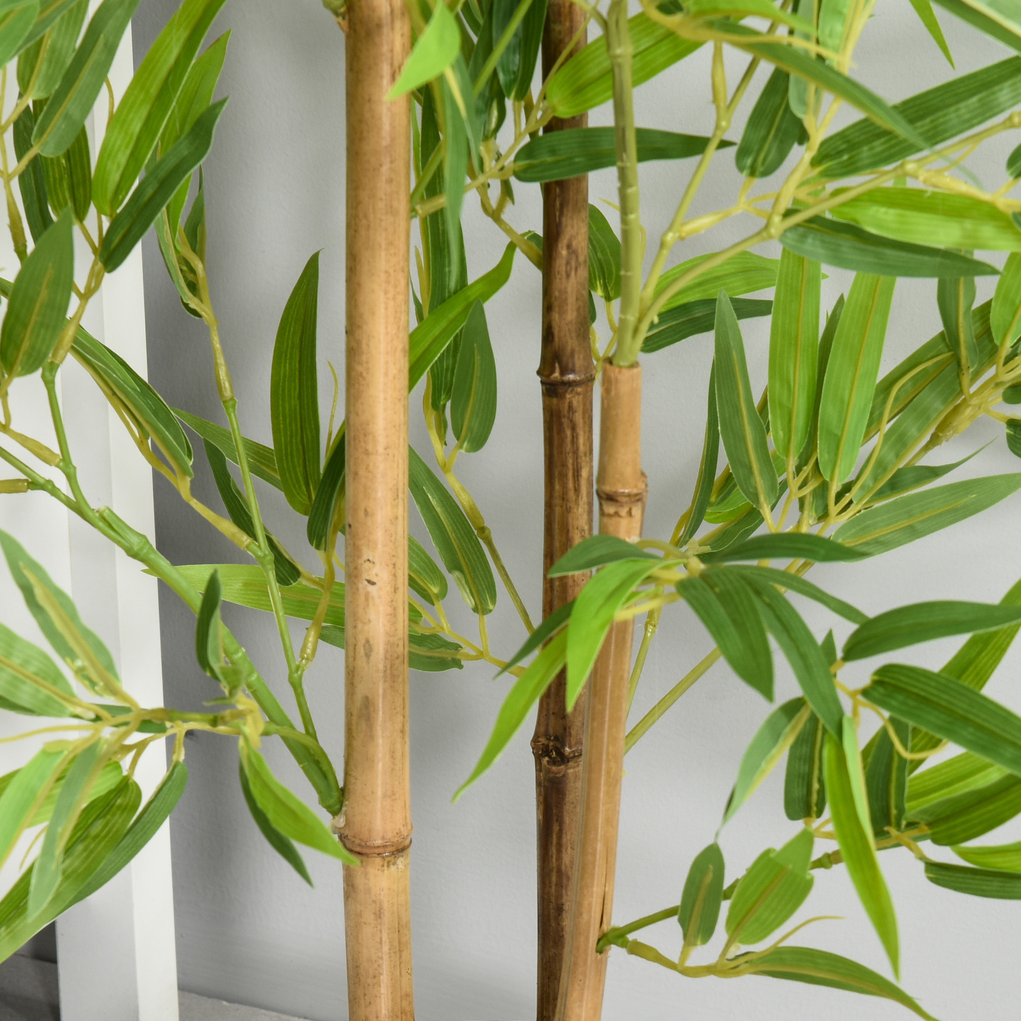 Conjunto de 2 Bambús Artificiales 120 cm Árboles Artificiales Plantas Artificiales con Maceta para Interior Exterior Hogar Salón Oficina Verde