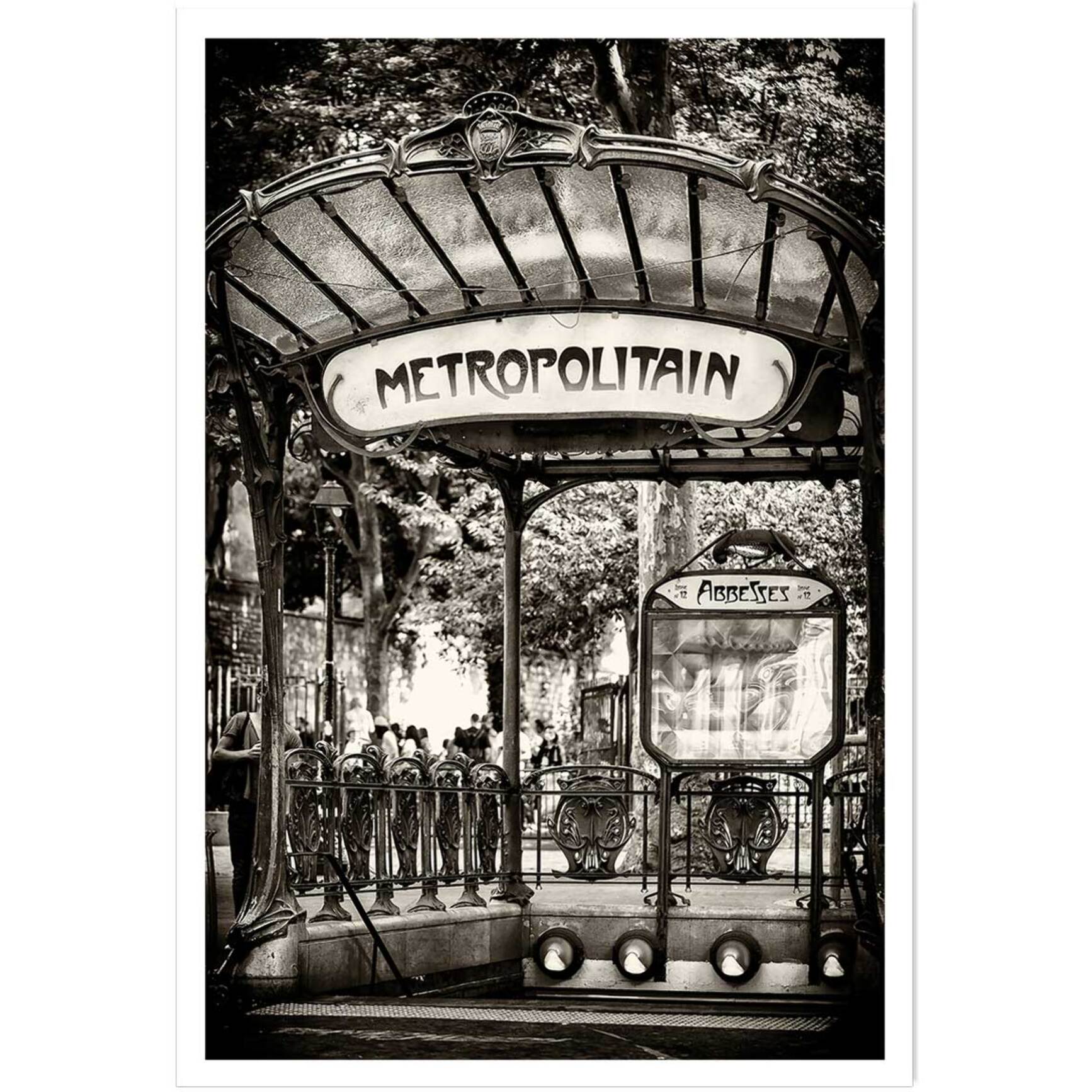 Affiche paris metro abbesses par hugonnard Affiche seule