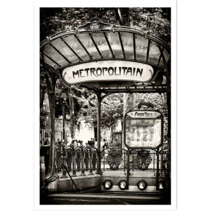 Affiche paris metro abbesses par hugonnard Affiche seule