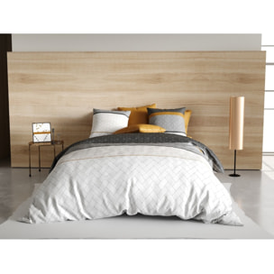 Parure housse de couette coton gris