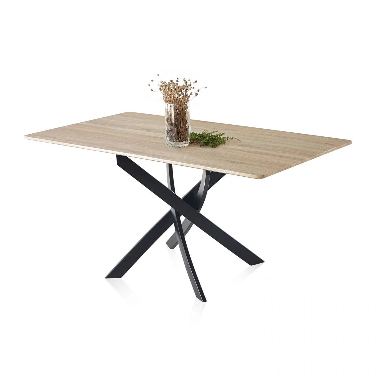 Mesa de comedor rectangular Zen Roble salvaje - Negro