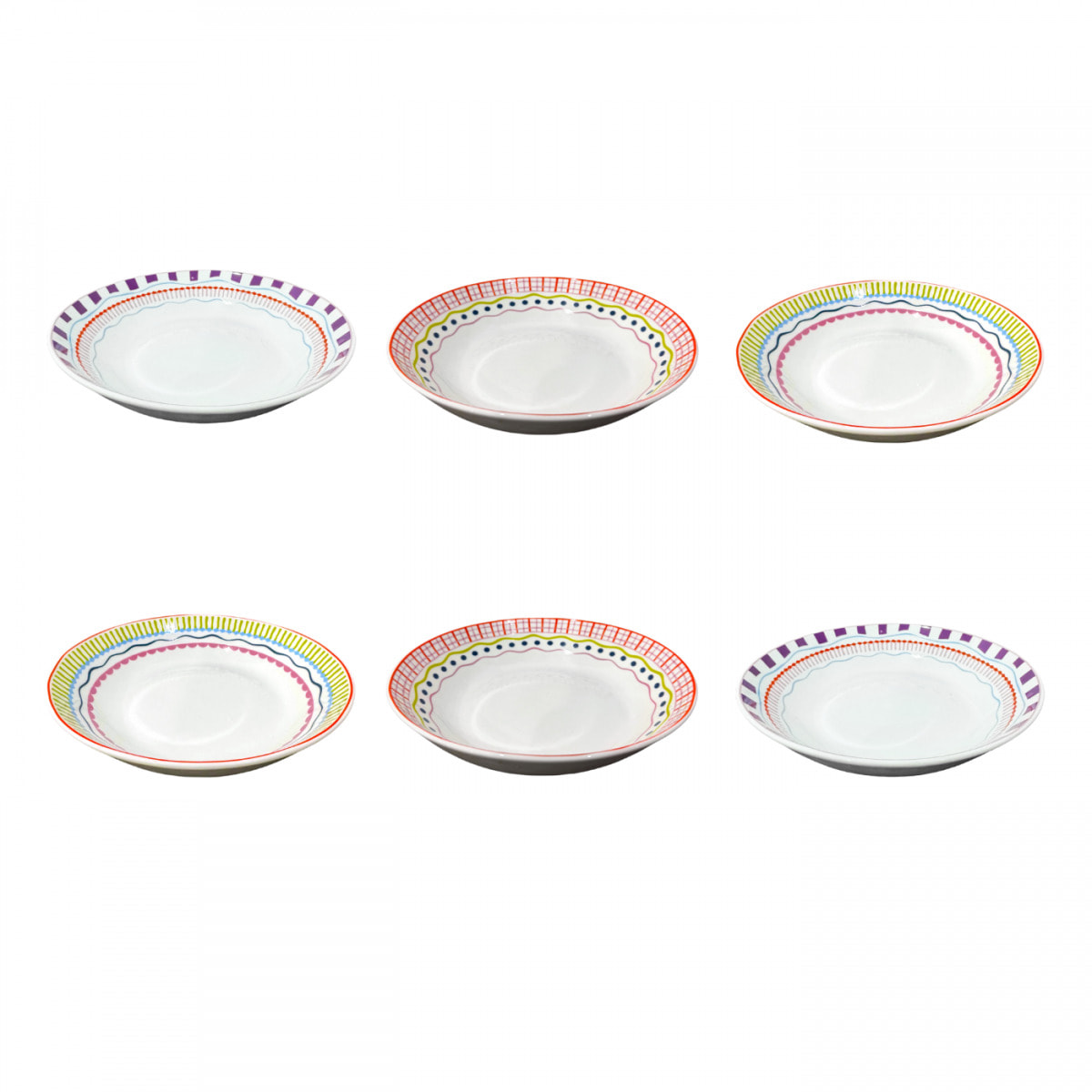 Lot de 6 assiettes creuses, RELAX SUNSET