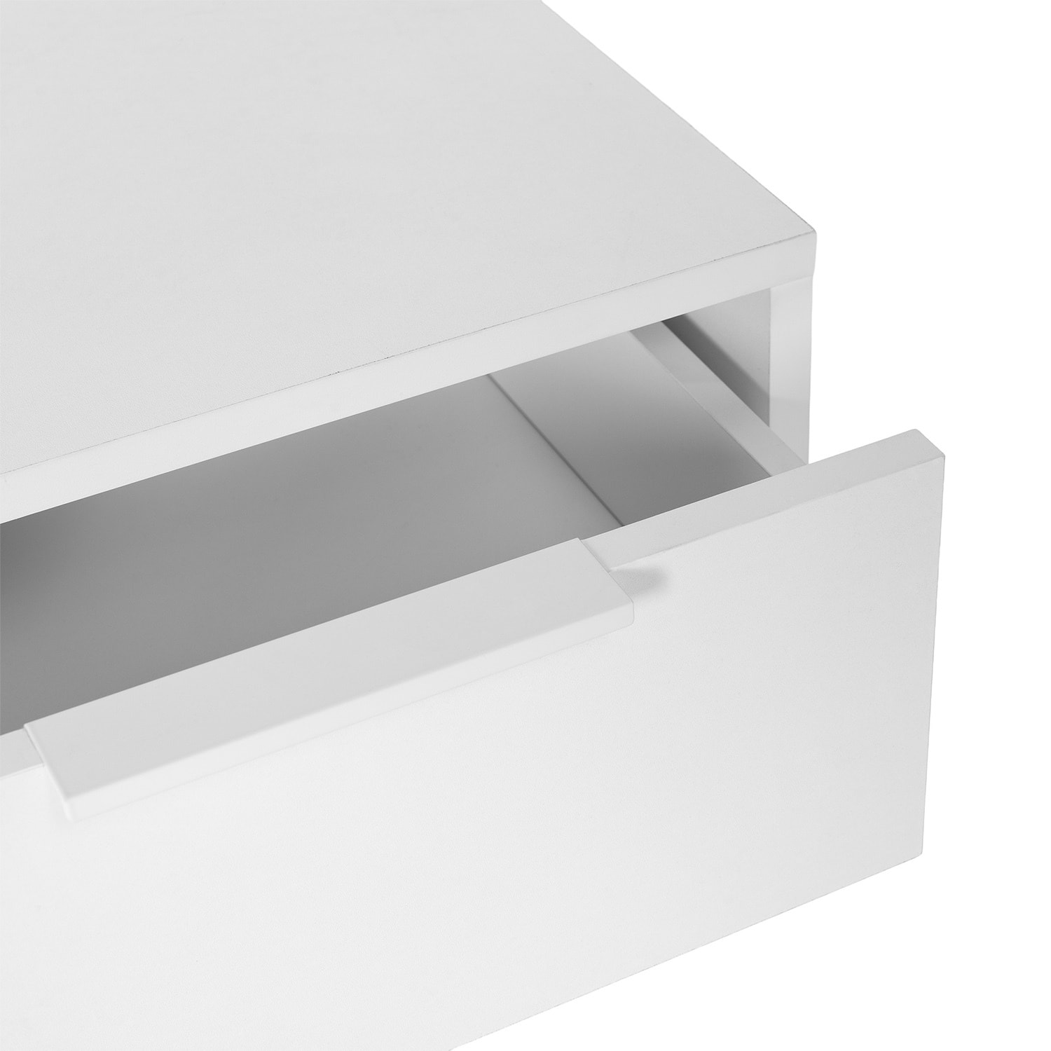 Mesita de noche flotante Auri 1 cajón color Blanco