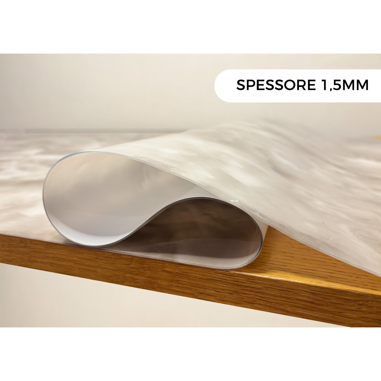 Tovaglia Antimacchia Plastificata Idrorepellente Rotolo Tasgliabile PVC Proteggi Tavolo Crystal Marmo D8 1,55mm