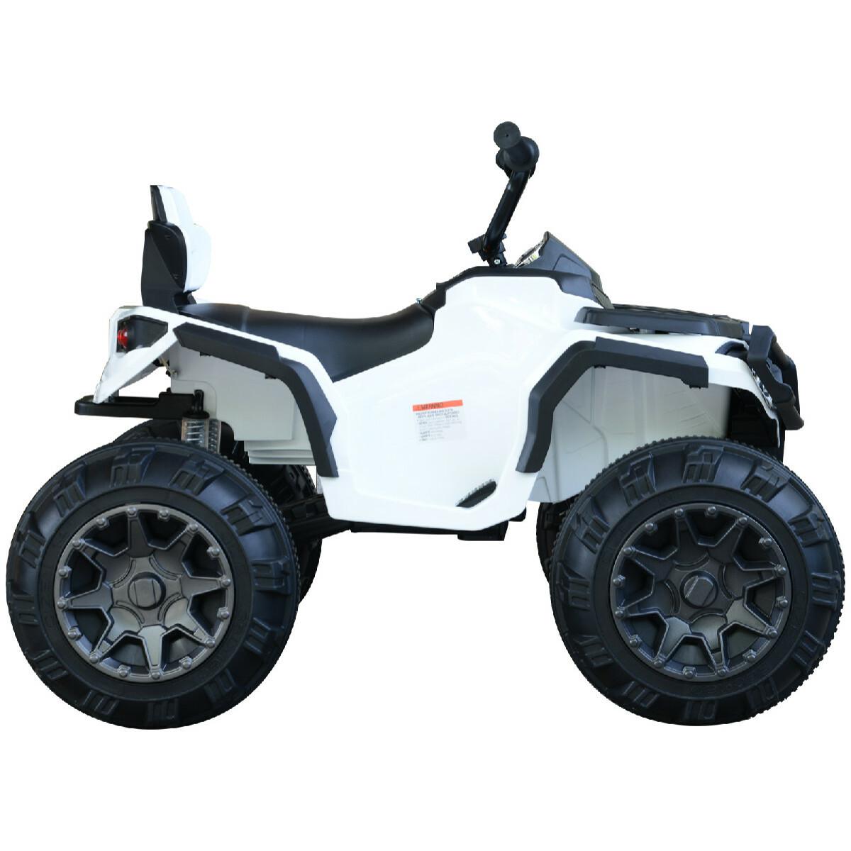 Voiture 4x4 quad buggy électrique 103L x 68l x 73H cm enfants 3 à 8 ans effets lumineux musique lecteur MP3 multifonction blanc