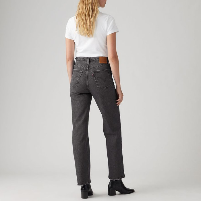 Jeans Ribcage - corte recto - negro