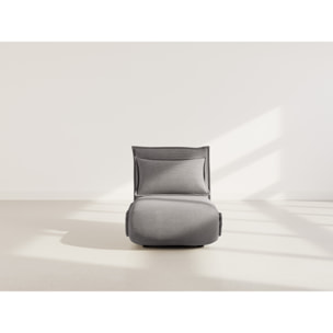 Candice - Banquette 1 place convertible clic-clac en velours côtelé - Gris foncé