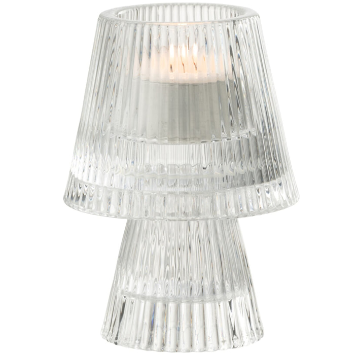 J-Line bougeoir Chapeau - verre - transparent