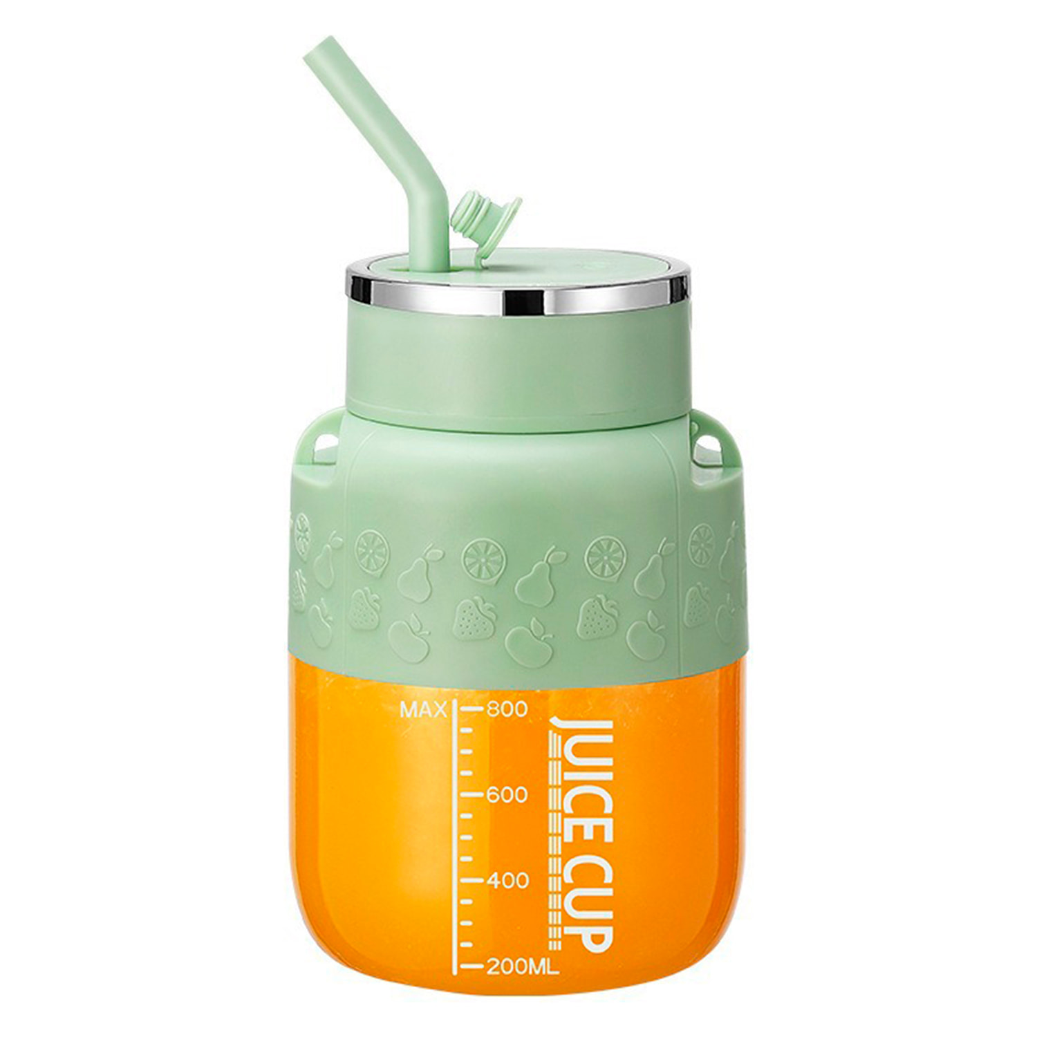 Frullatore portatile elettrico K2 da 800 ml con 10 lame in acciaio, sicurezza tramite doppio clic e batteria ricaricabile.