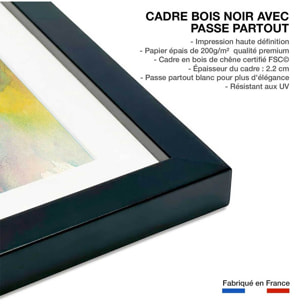 Poster pastel flower Affiche sous cadre noir
