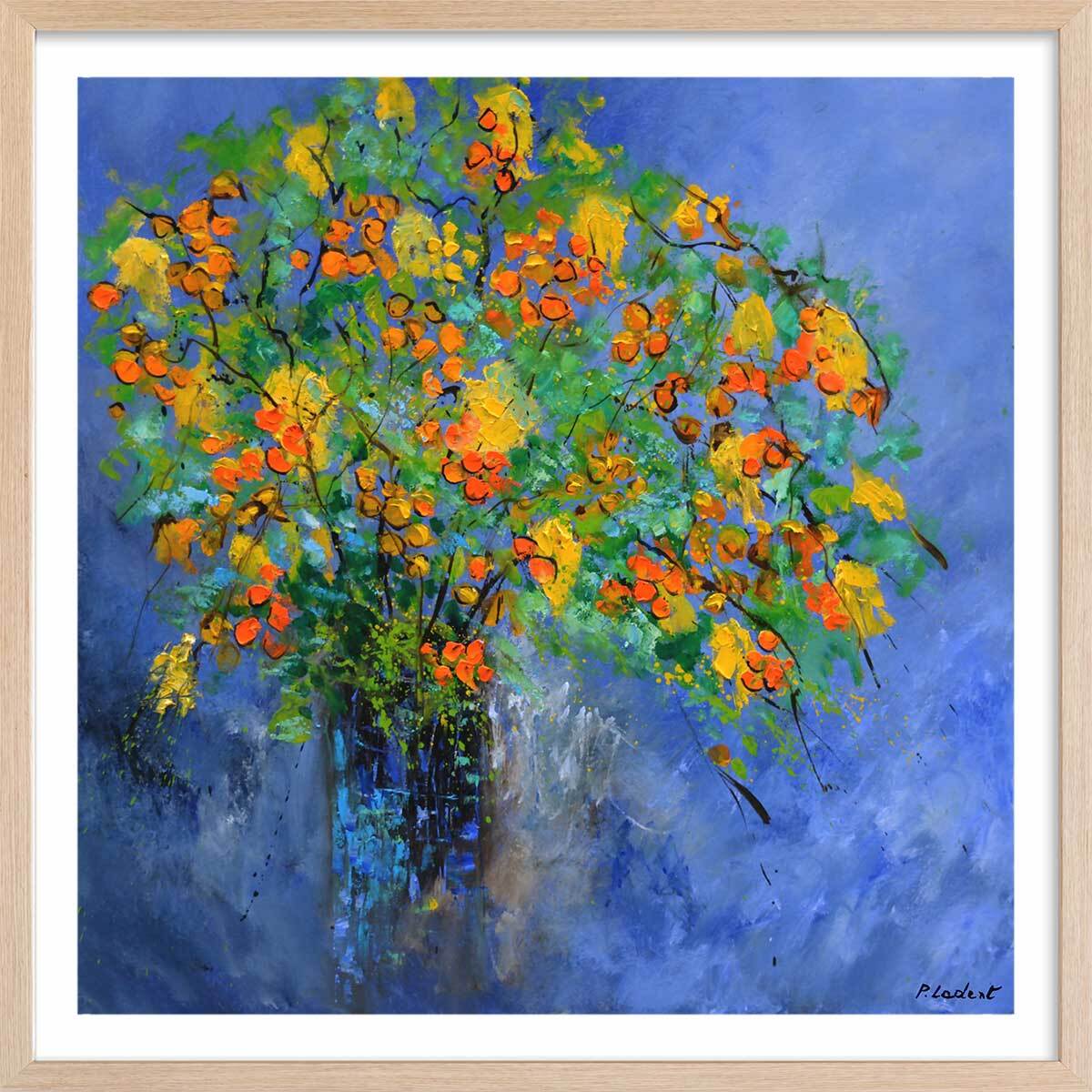 Affiche  bouquet composé Affiche + cadre en bois - Chêne