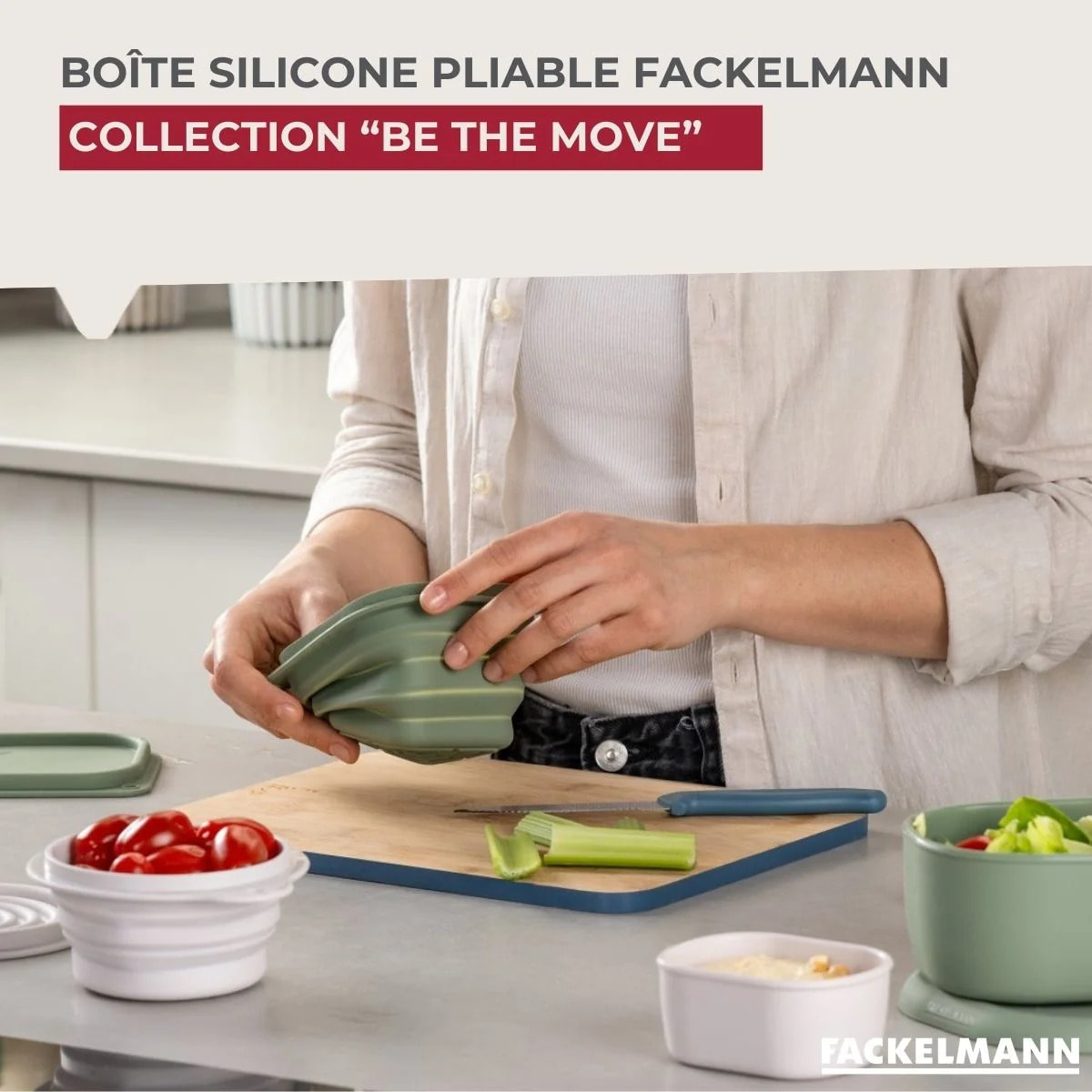 Lot de 4 boîtes à snacks avec 3 boîtes à sauce Fackelmann Storage