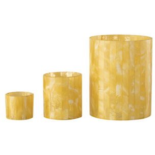 J-Line bougeoir Lignes - verre - jaune - large