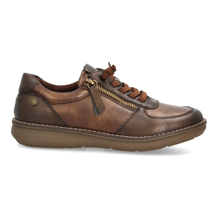Zapatos casual mujer con cremallera lateral