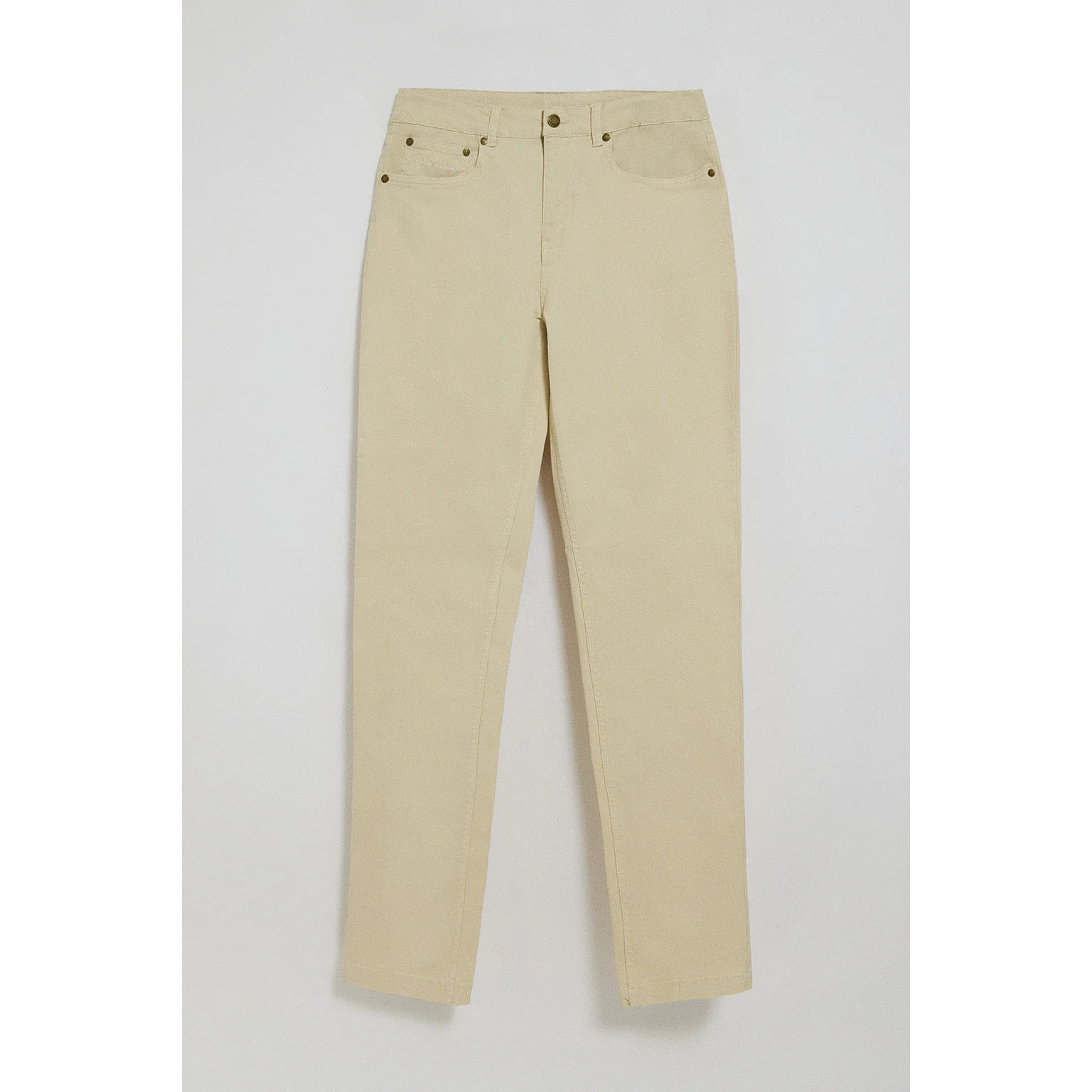 Pantaloni slim Voss beige con cinque tasche