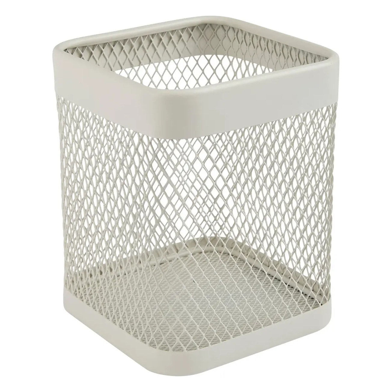 Pot à ustensiles "Mayaj" en métal beige