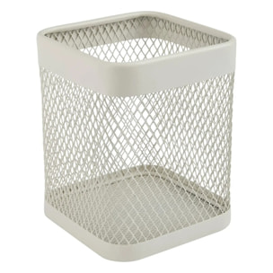 Pot à ustensiles "Mayaj" en métal beige