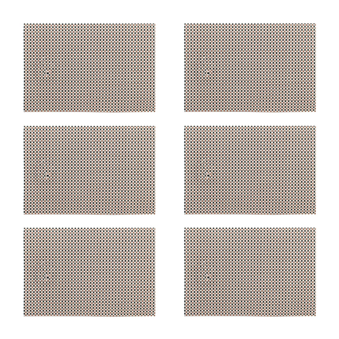 Lot de 6 sets de table tissé en PVC rouge 45x30cm