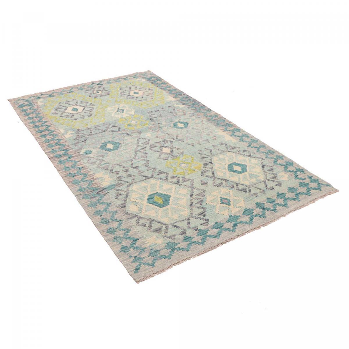 Tapis kilim géométrique, tissé plat en laine, MEMEDA