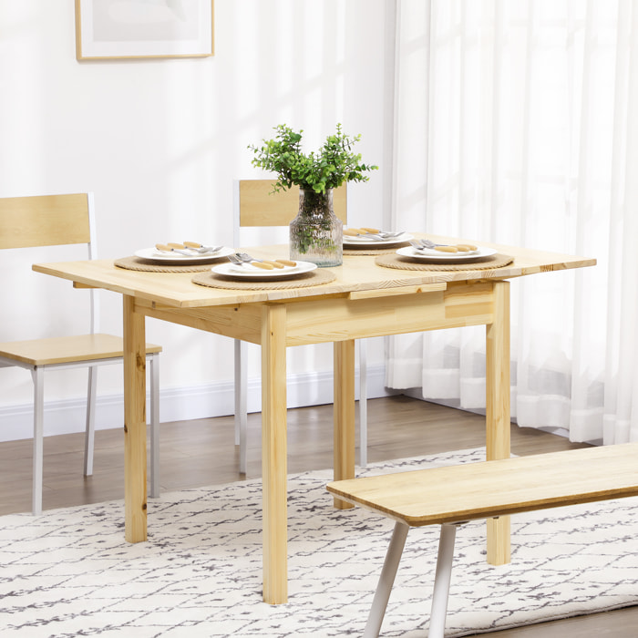 Mesa de Comedor Plegable Mesa de Madera Extensible Mesa de Cocina de Alas Abatibles para 2-4 Personas Carga 50 kg 120x80x75 cm Natural