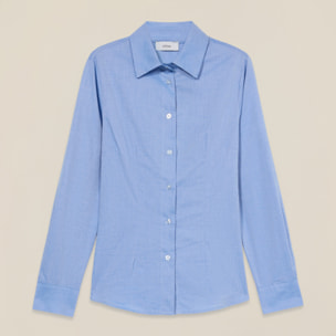 Oltre - Camicia in popeline 100% cotone - Azzurro