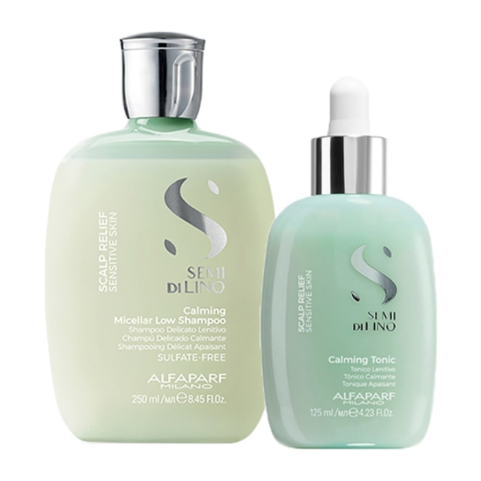 ALFAPARF Kit Semi Di Lino Champú Micelar Calmante Bajo 250ml + Tónico Calmante