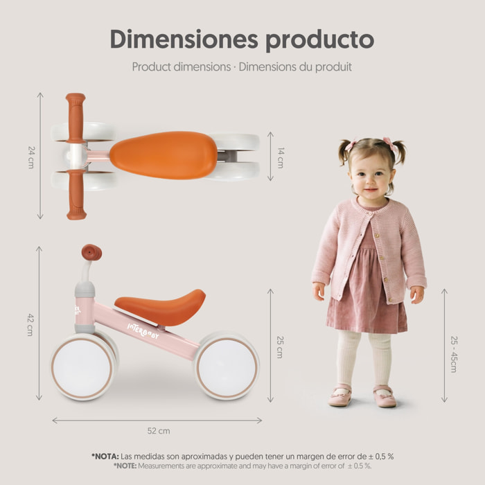 Bicicleta de Equilibrio sin Pedales en Rosa