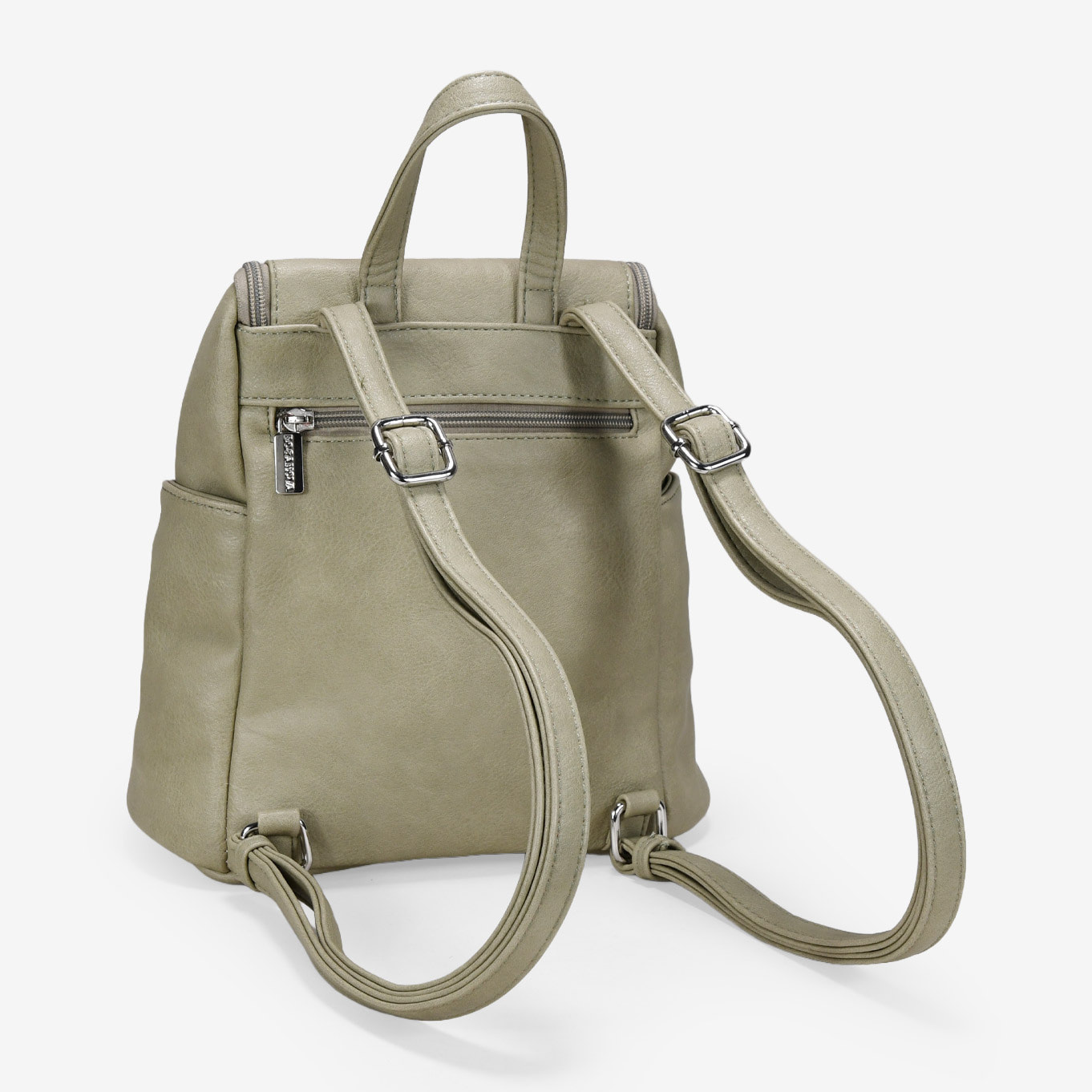 Mochila deportiva verde con solapa