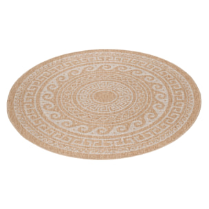 COMILLA - Tapis intérieur/extérieur rond aspect jute beige