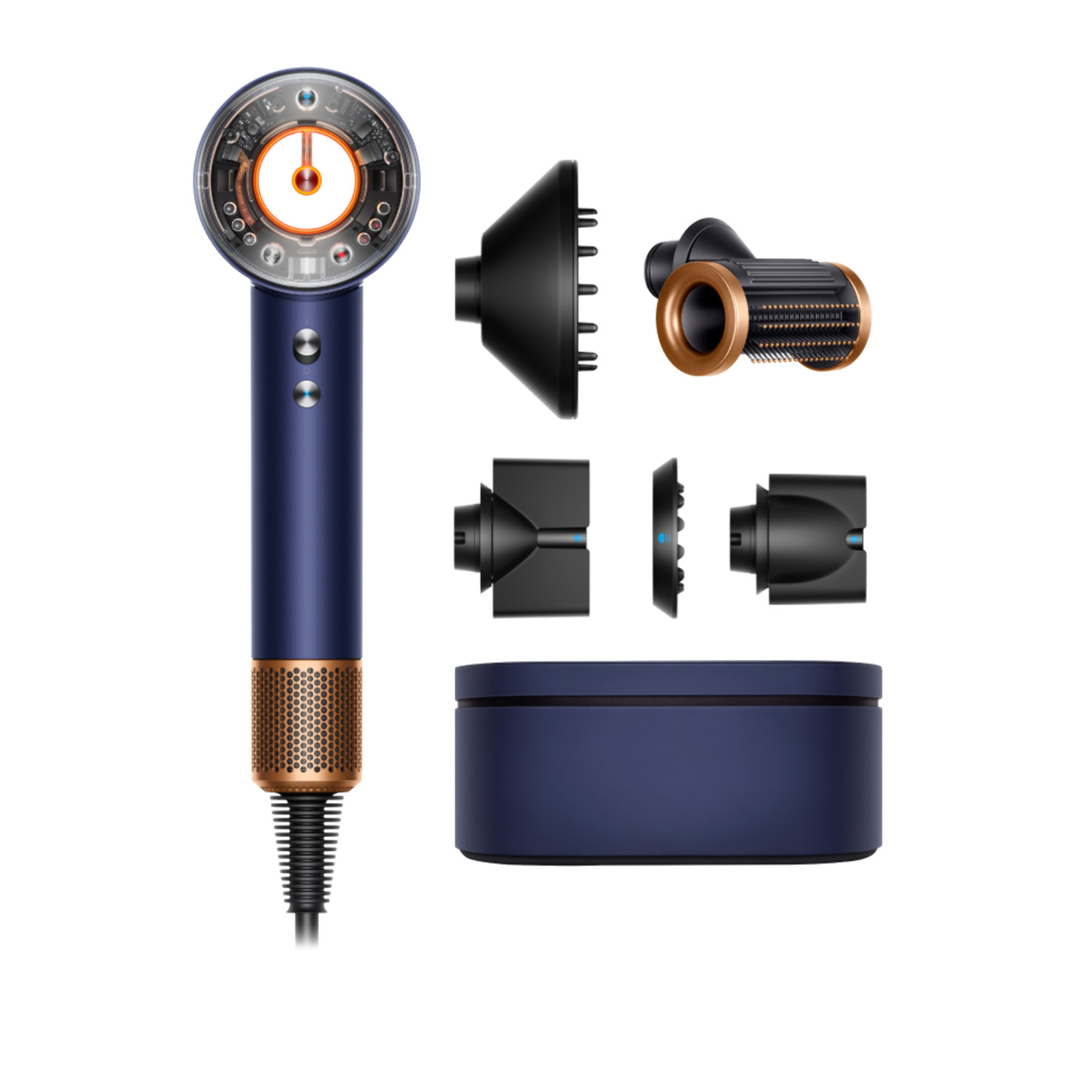 Sèche-cheveux Dyson Supersonic Nural™ - cheveux raides à ondulés (Bleu de Prusse/Cuivré)