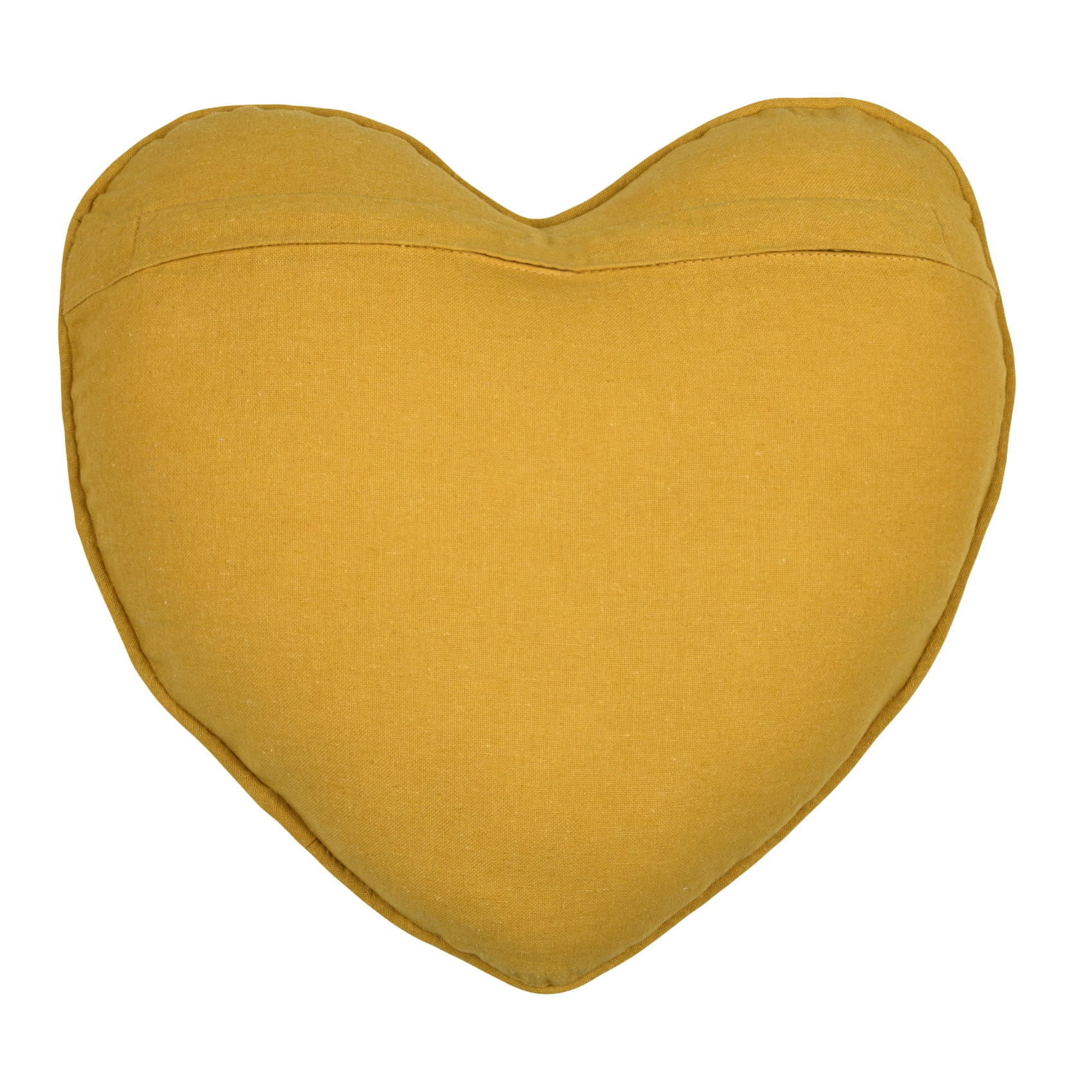 Coussin en forme de cœur à motif végétal - Jaune moutarde
