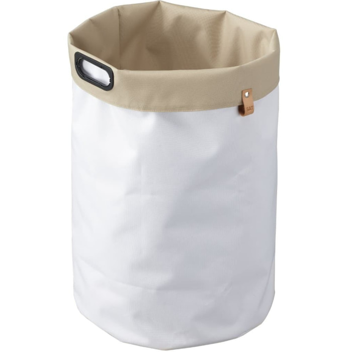 35x60x35 cm panier à linge réversible 73,5 L, polyester, blanc/beige (SATDKOSBBE)