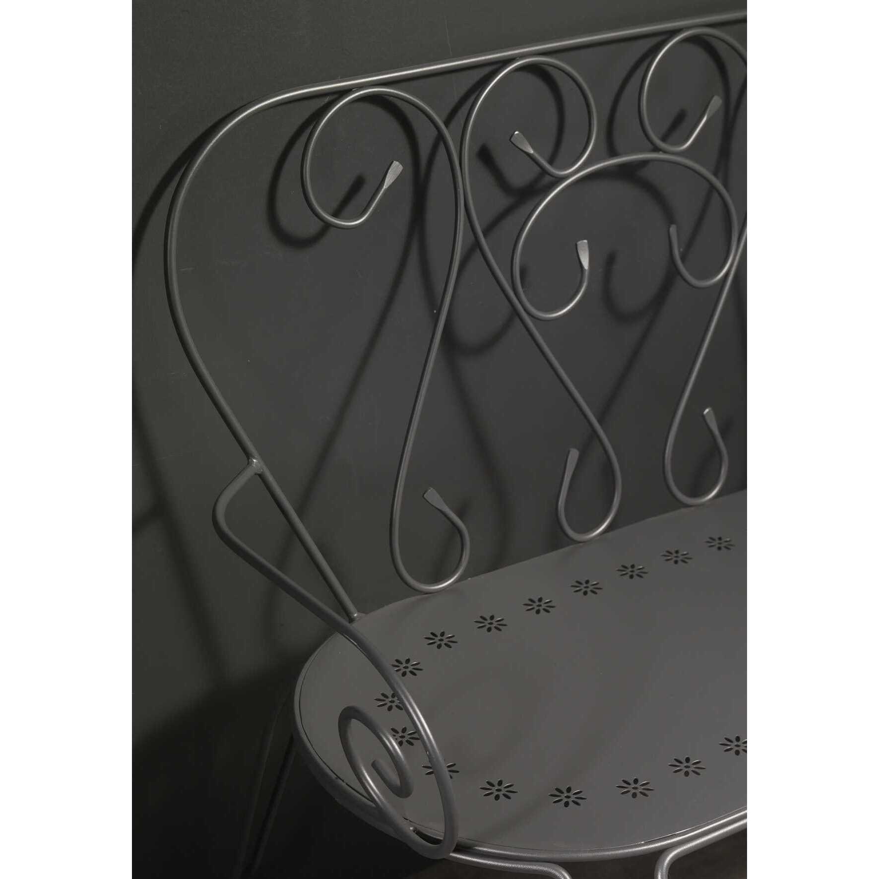 Panchina New Old Vacchetti in metallo antracite cm105x48h88