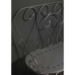 Panchina New Old Vacchetti in metallo antracite cm105x48h88