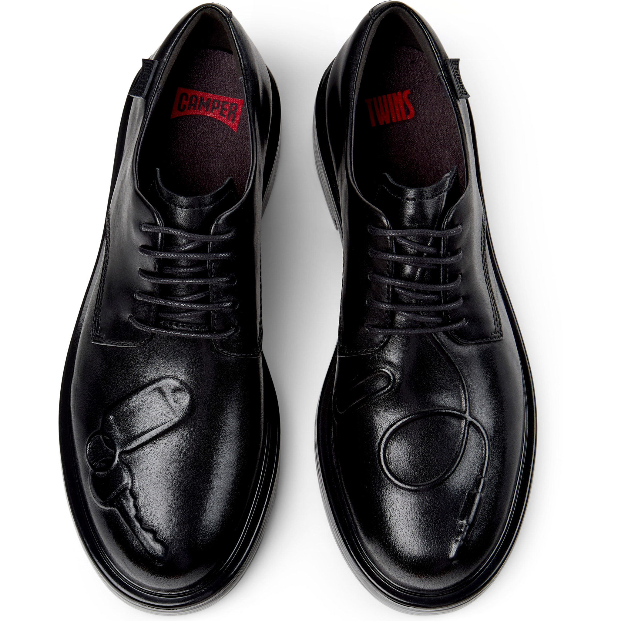Scarpe stringate - CAMPER Dean Twins - Nero - Pelle liscia