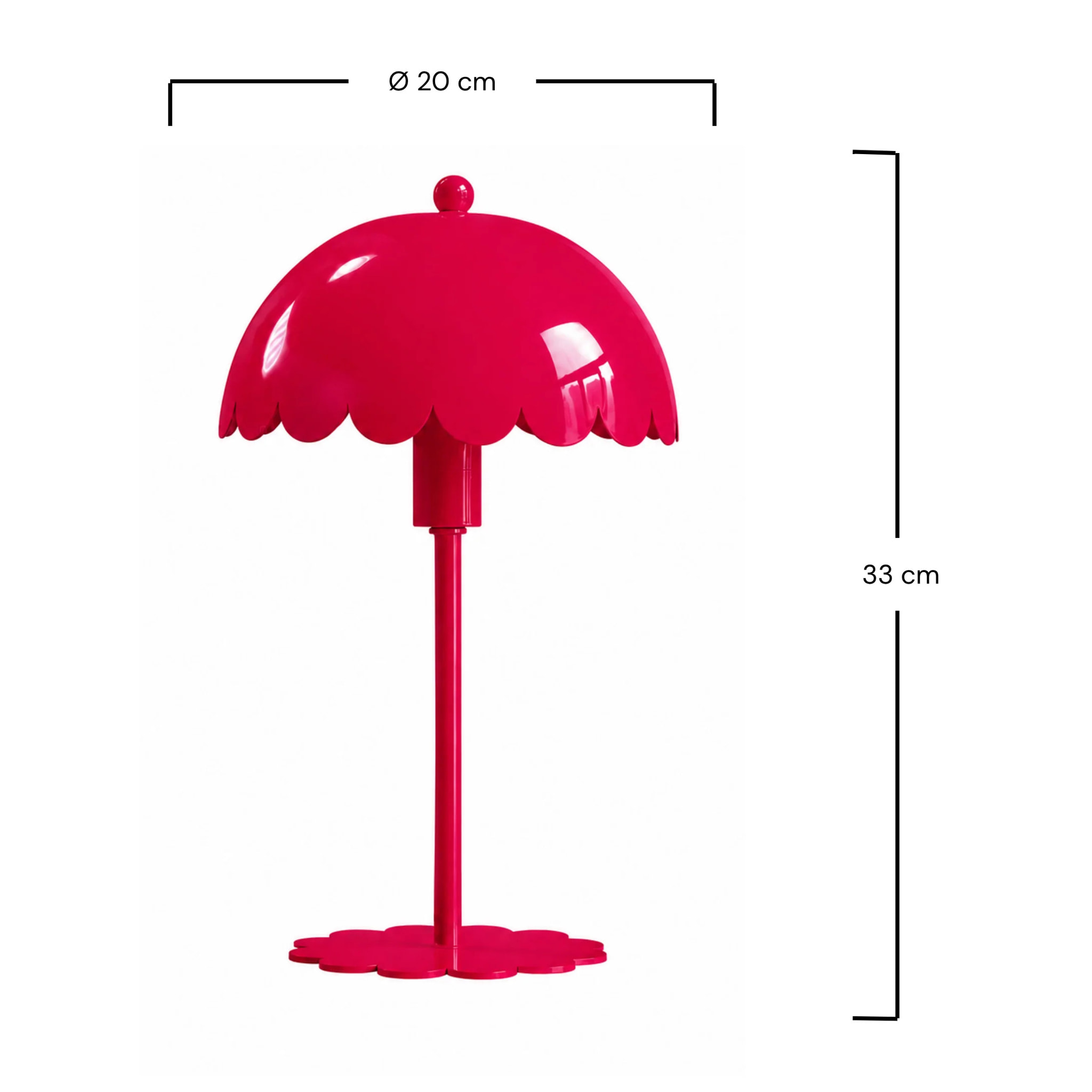 Lampe à poser en métal framboise - Margot
