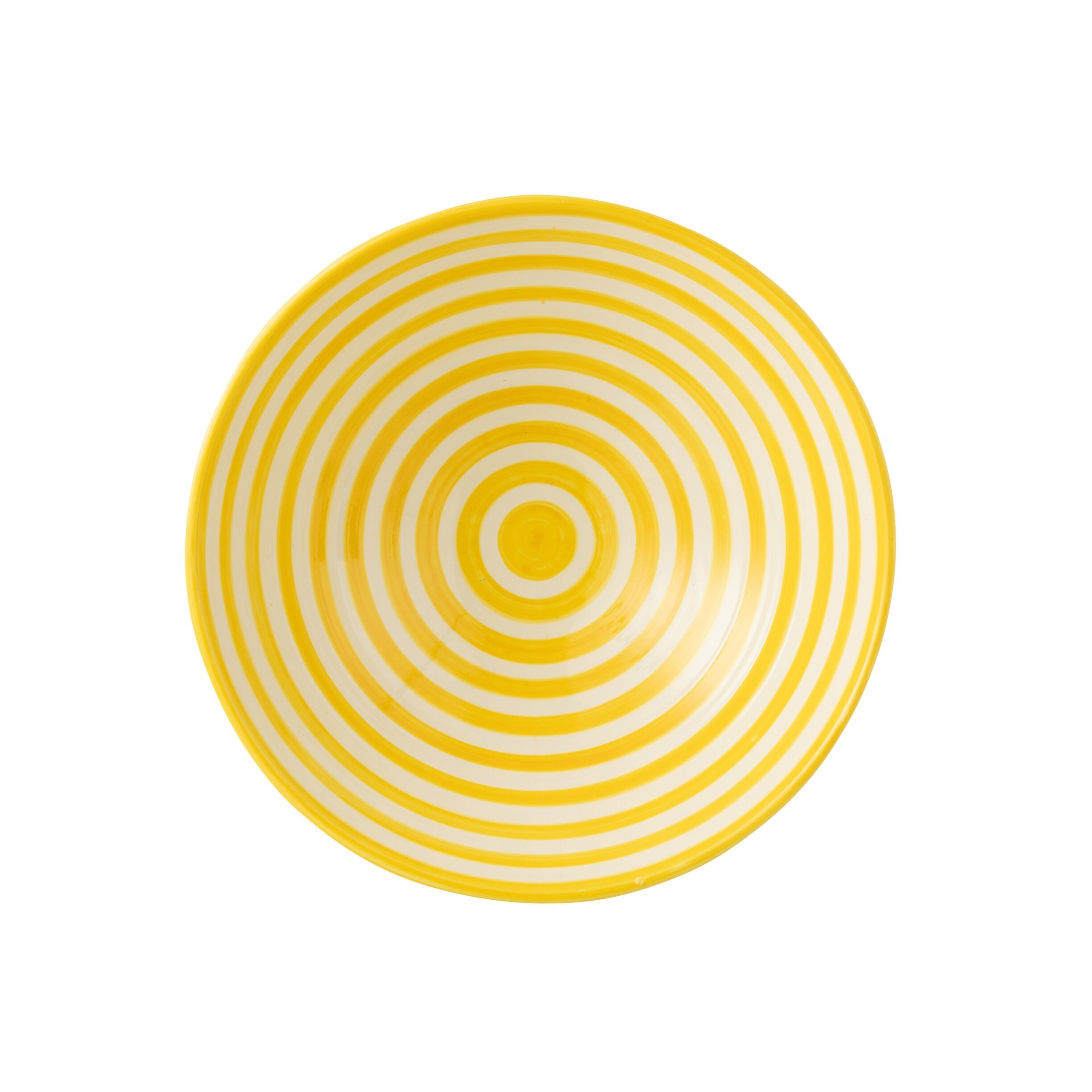 J-Line bol Granada Stripes Lebrillo - céramique - blanc/jaune