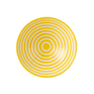 J-Line bol Granada Stripes Lebrillo - céramique - blanc/jaune