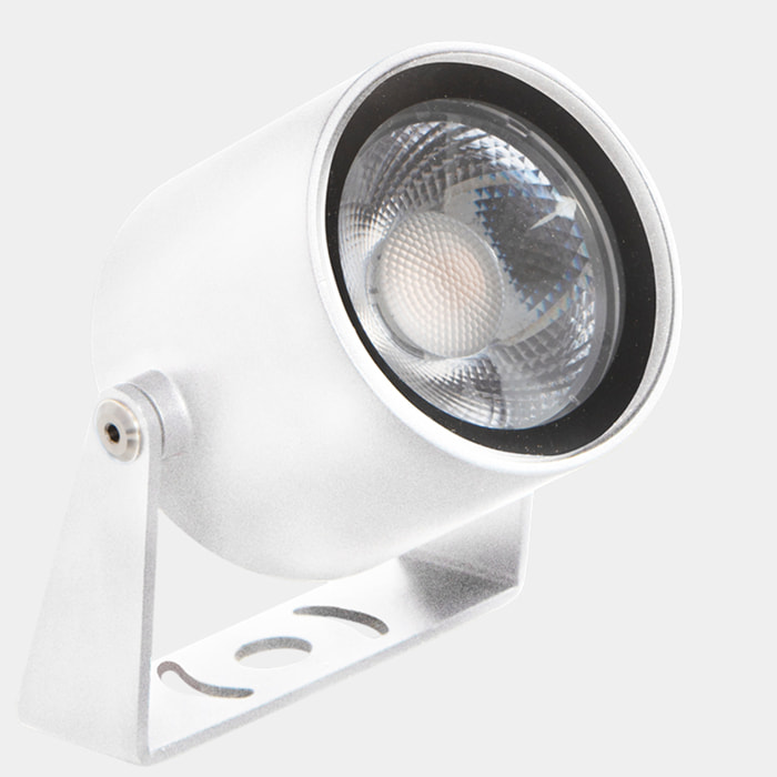 Ledsc4 LedsC4 Proyector Exterior LED 58mm, 459 Lúmenes, 2700K, Aluminio y Cristal, Acabado Blanco Transparente, Iluminación Eficiente y Moderna para Jardines y Terrazas