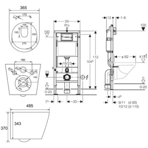 Pack WC bati-support Geberit + WC sans bride Swiss Aqua Technologies  + abattant SoftClose + plaque noire (BLINFIGEB7)