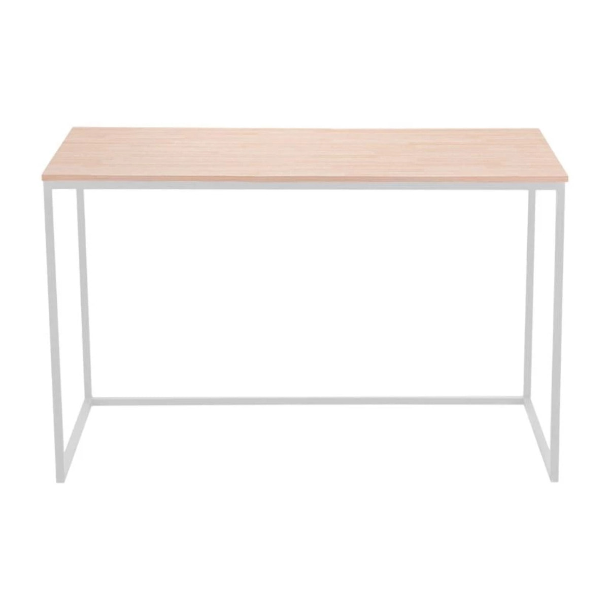 Mesa de escritorio con estructura metálica en blanco y roble salvaje 120x60 cm Mia Roble salvaje - Blanco