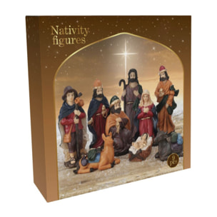 Set de 9 figuritas para belén con medidas variadas