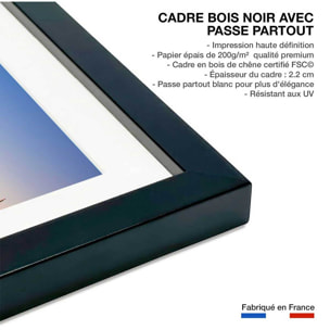 Affiche marseille, les pointus du vieux port Affiche sous cadre noir