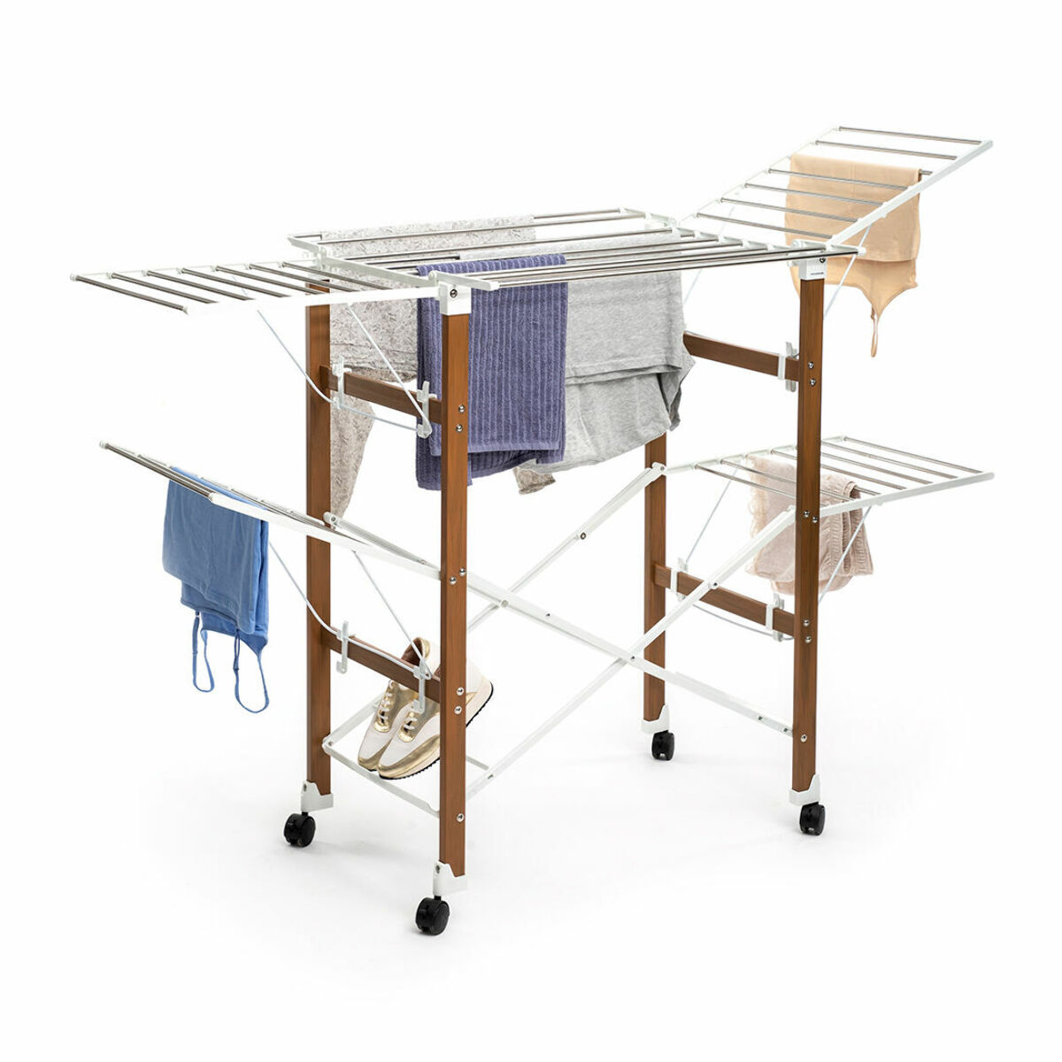 Stendibancheria Verticale Pieghevole con Ruote Dreeyl InnovaGoods 38 sbarre