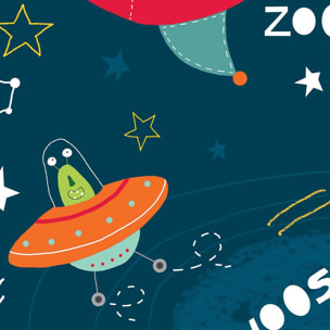 Affiche enfant happy cosmos Affiche + cadre en bois - Chêne