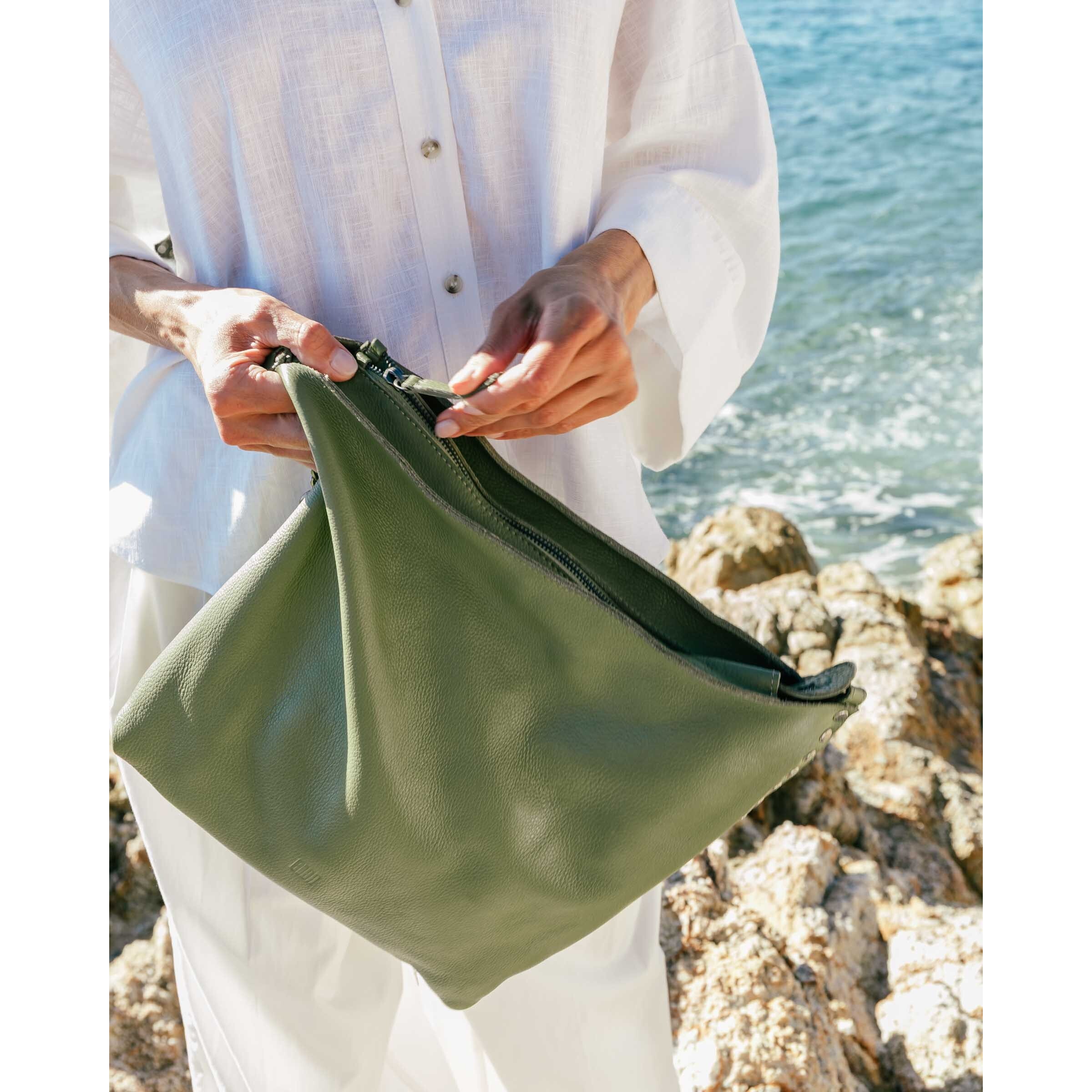 Bolso de hombro BIBA New Orange de piel