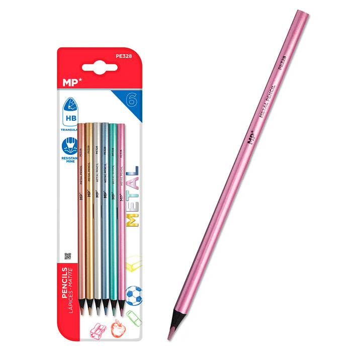 SET DI 6 PASTELLI METALLICI