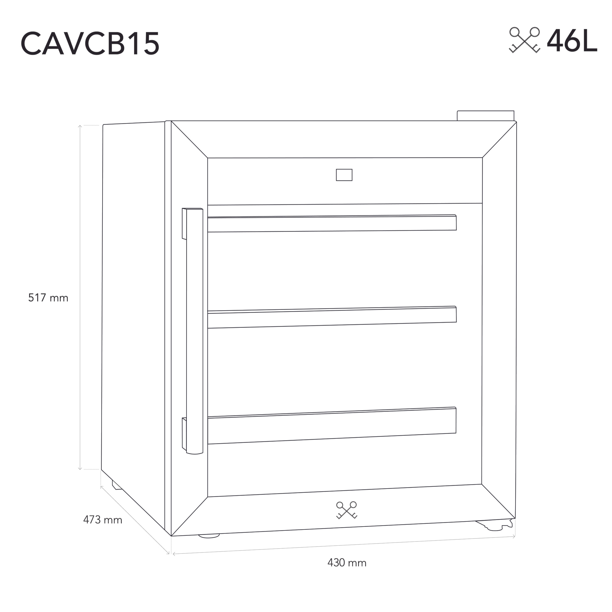 Vinoteca 15 botellas CAVCB15 Les Petits Champs, 46L